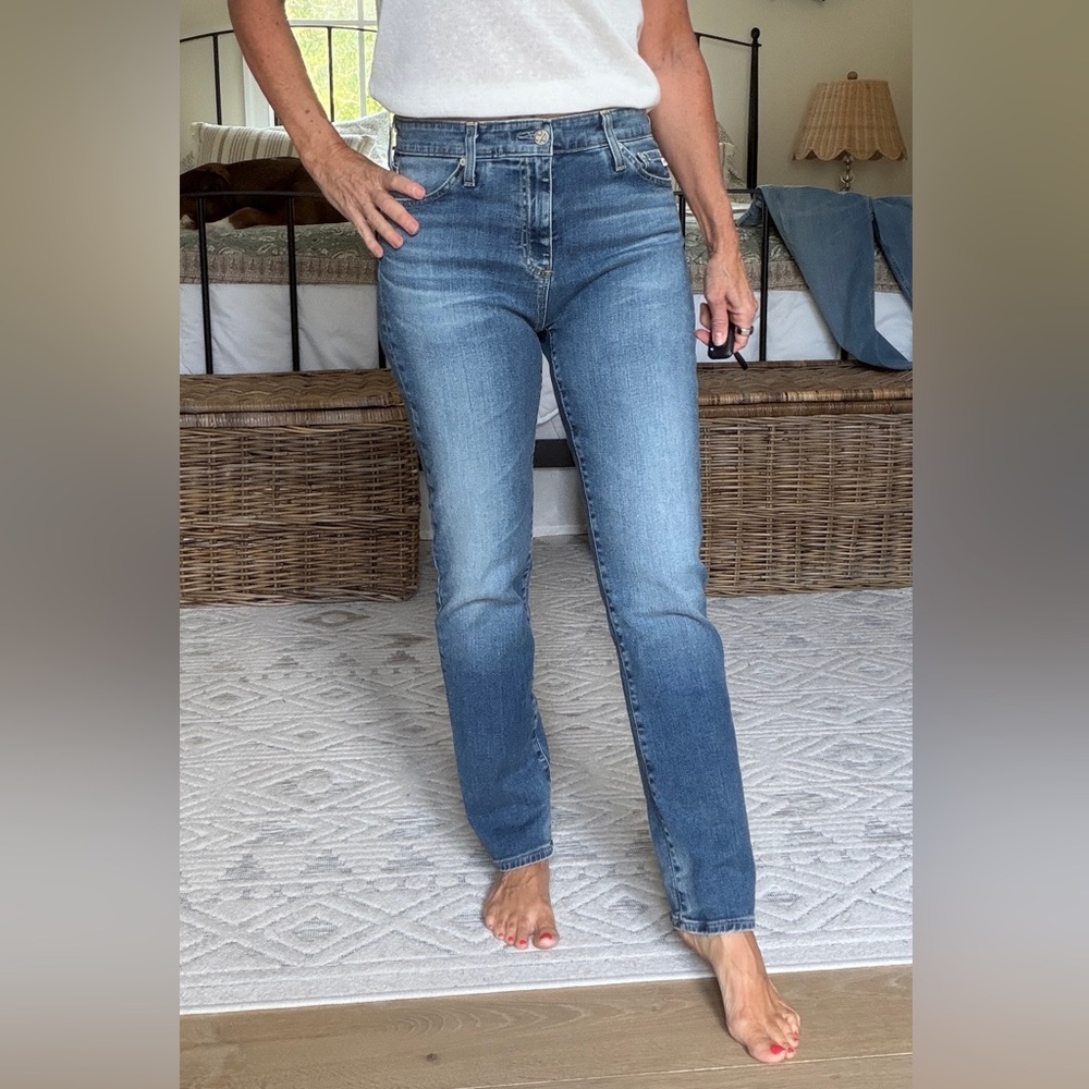 AG Adriano Goldschmied Women's Straight Leg Jeans - Dark Blue